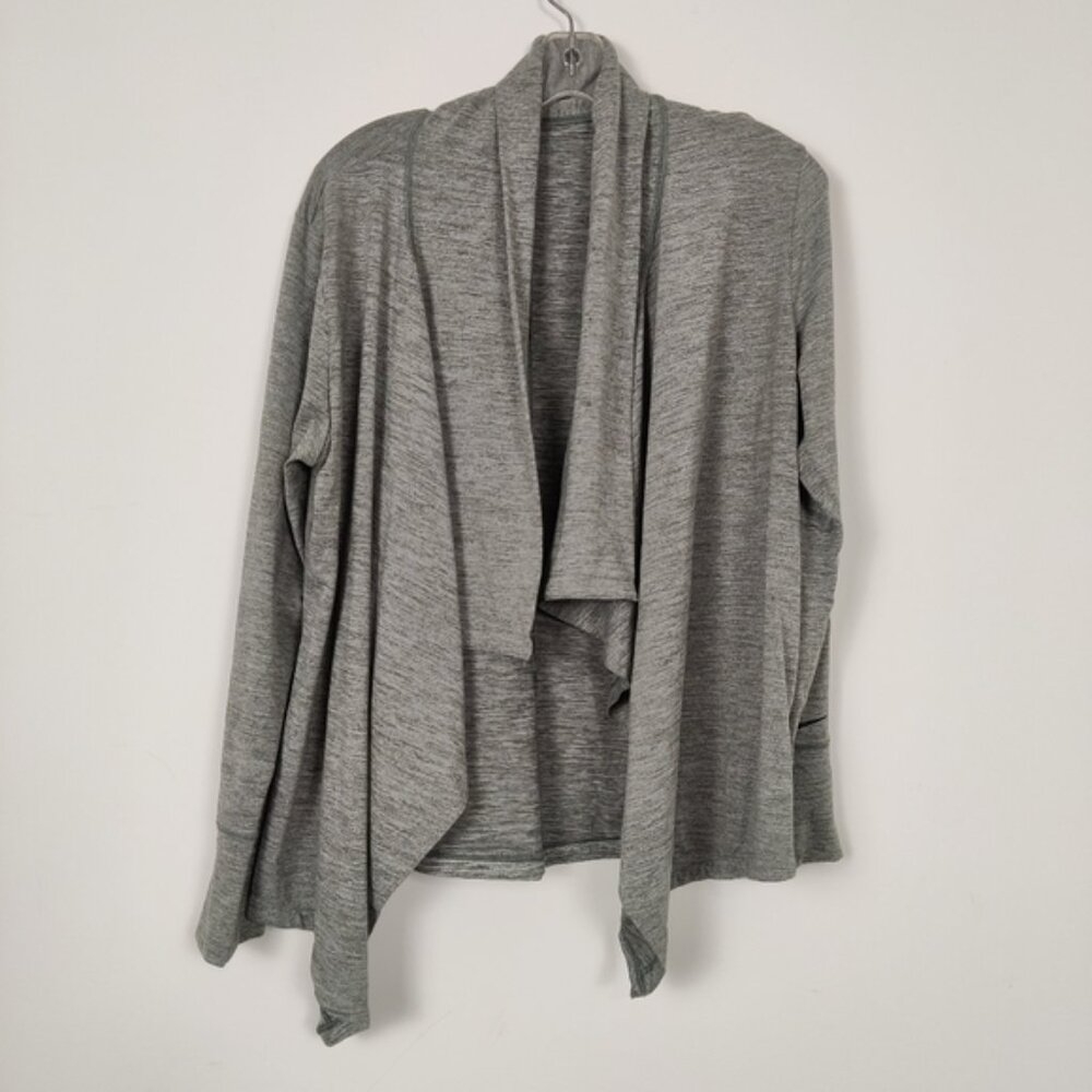 Nike Women's Cardigan Heathered Gray Size Large Gorpcore Athletic Athleisure